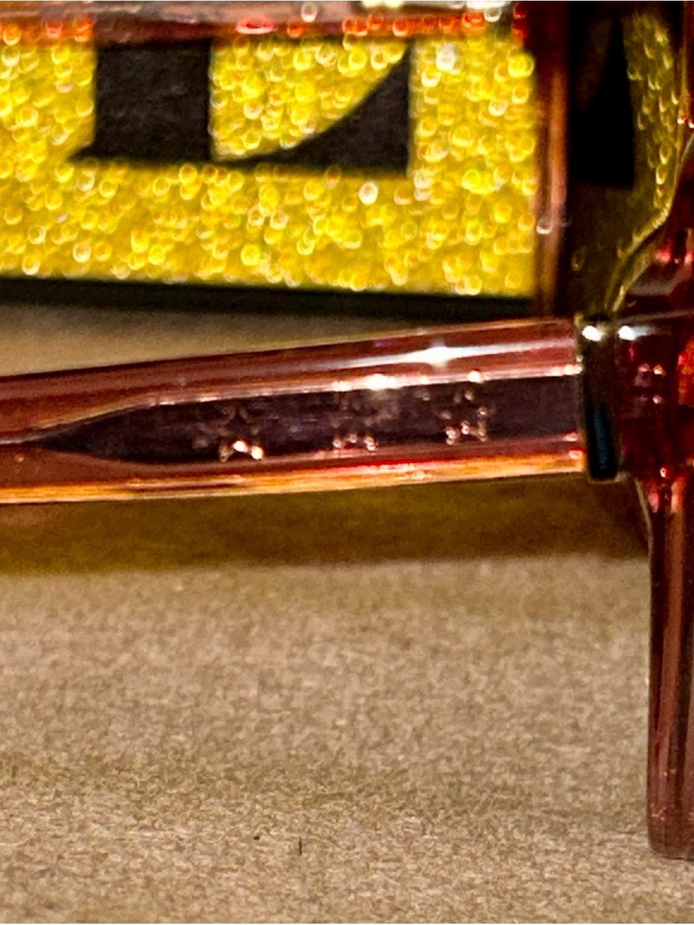 NIB Elton John Master Collection sunglasses. Pink Glitter Frame & Gold Mirroring - Picture 6 of 15